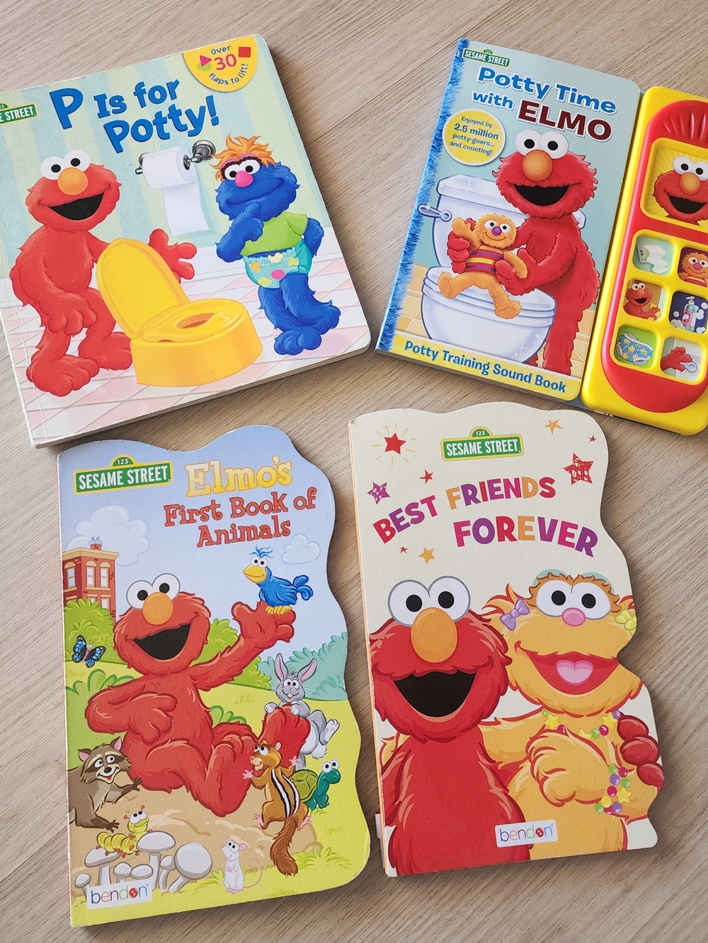 Sesame Street Elmo Board Book Bundle in Red and Yellow